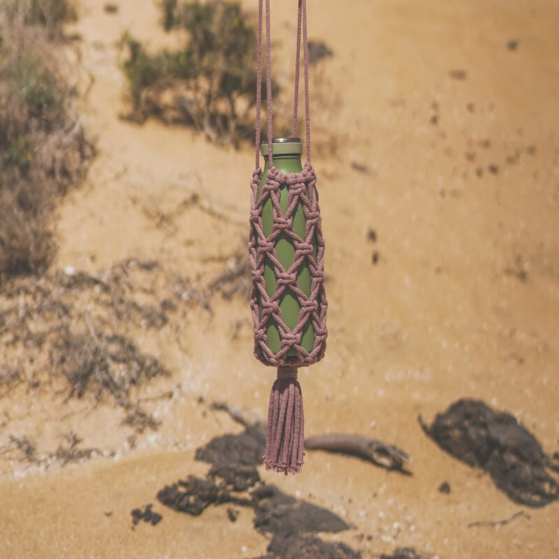 Makramowa torba na butelkę